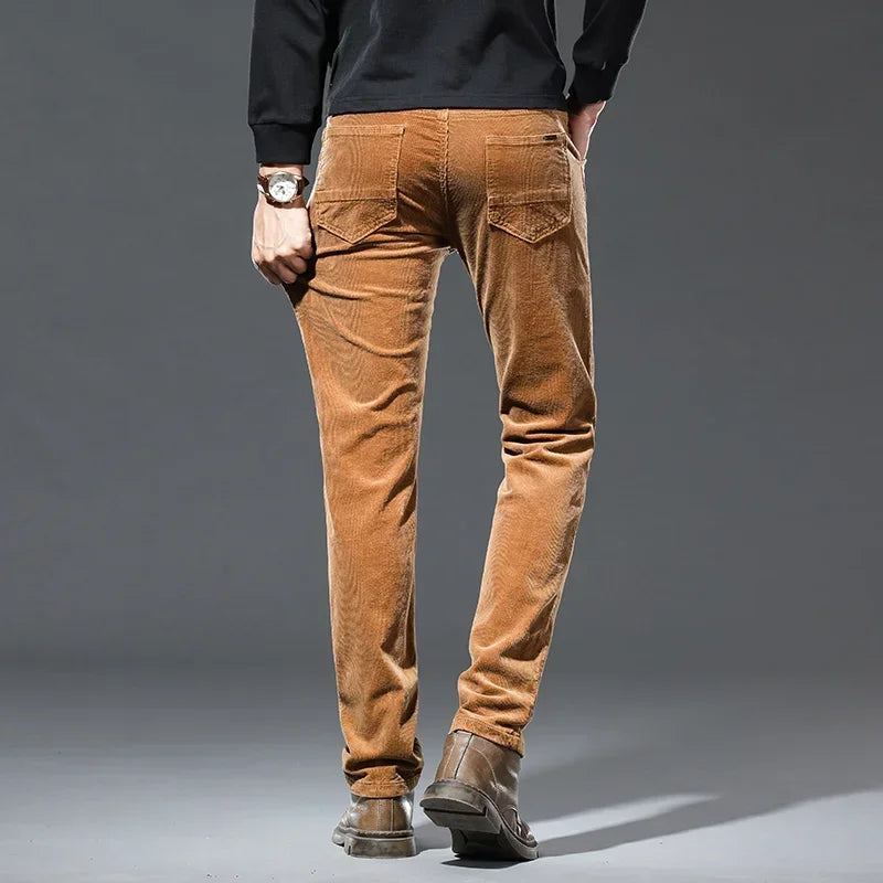 Teun | Ribcord broek met stretch
