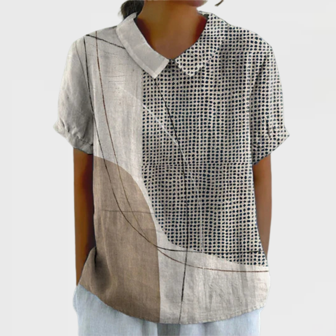 Lana | Abstract Print Collared Shirt