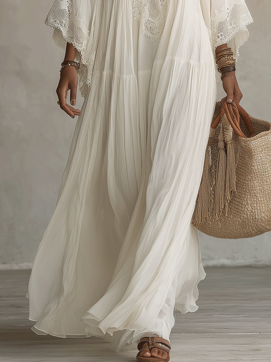 Liora | Bohemian Lace Maxi Dress
