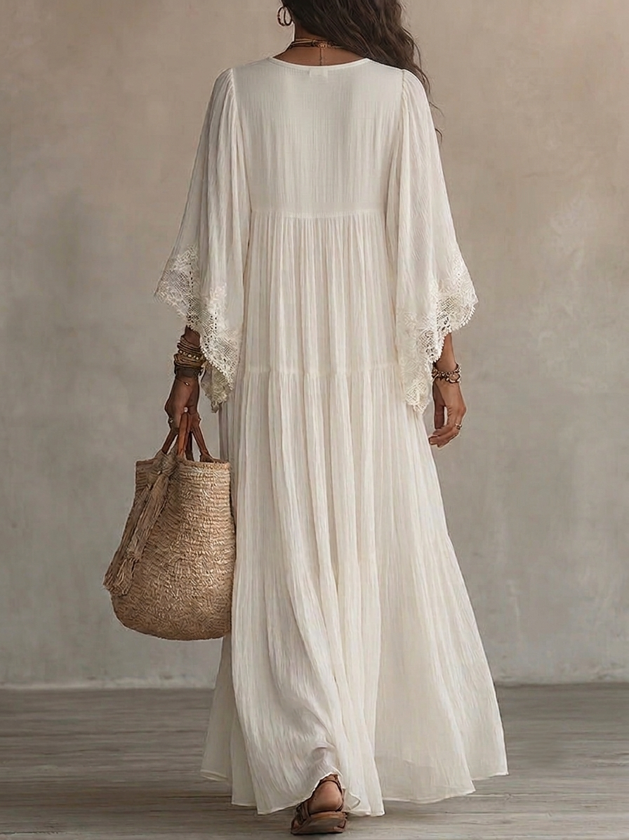 Liora | Bohemian Lace Maxi Dress