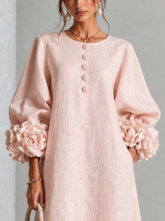 Theodosia | Midijurk met rozetten aan de mouw