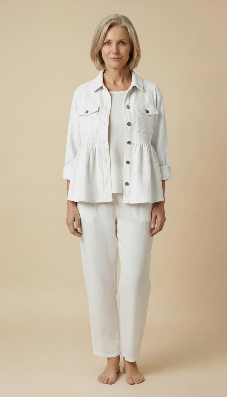 Keira™ - Vintage Long Sleeve Button Down Oversized Top