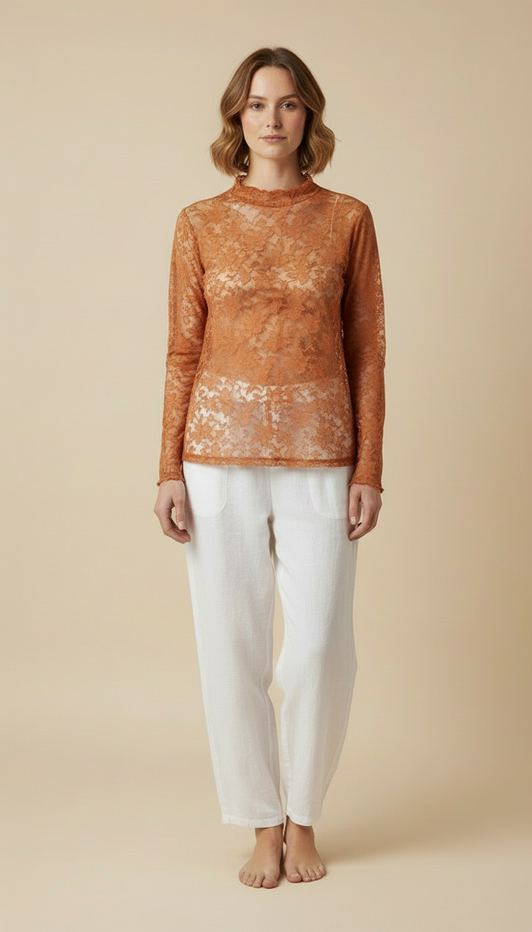 Amaris™ Sheer Embroidered Lace Top