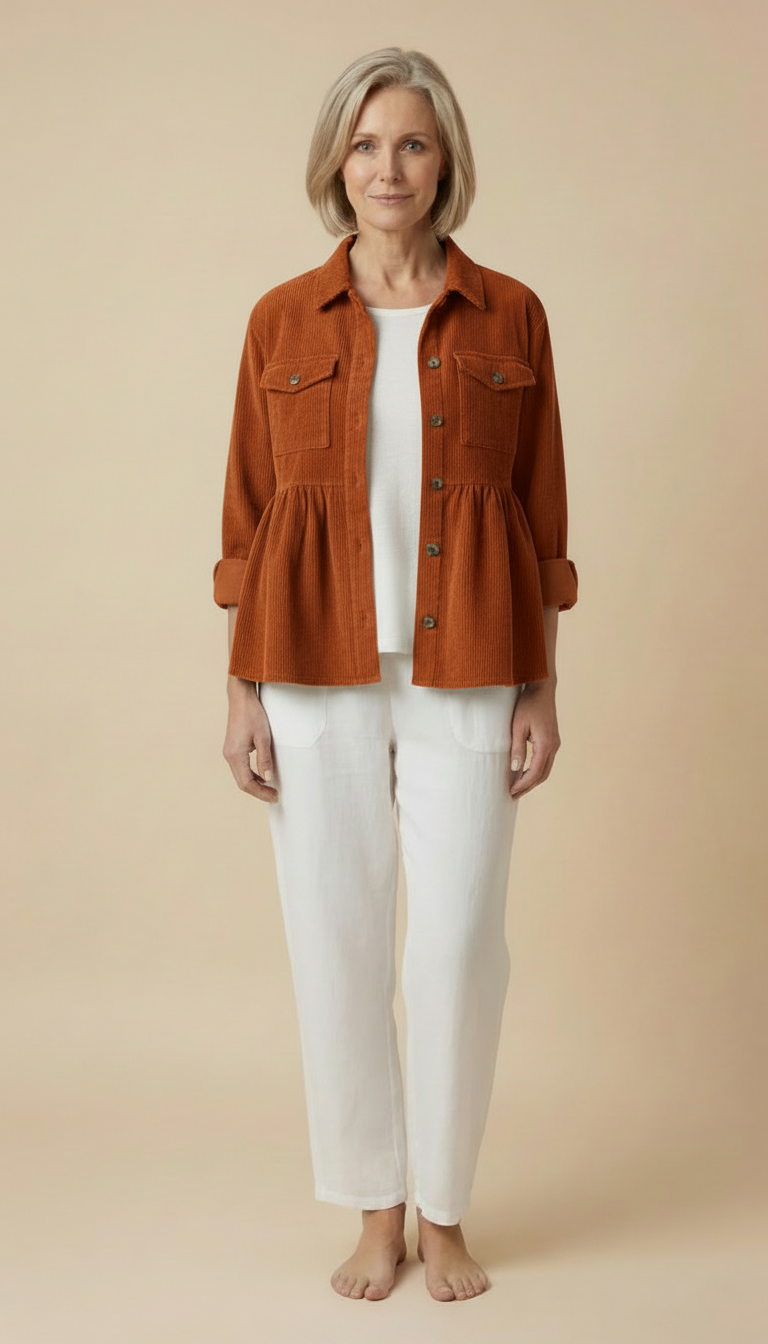 Keira™ - Vintage Long Sleeve Button Down Oversized Top