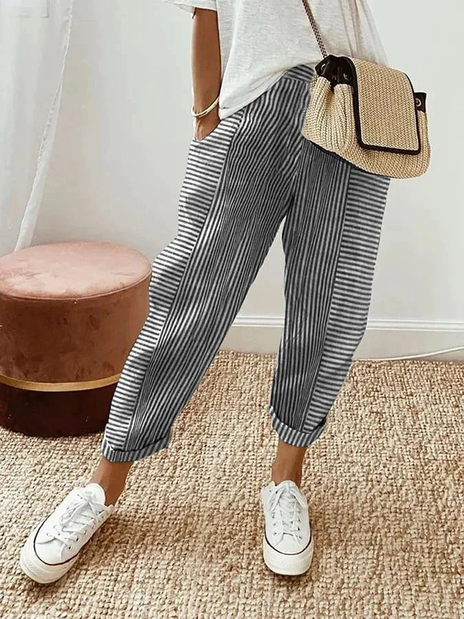 Rylie | Striped Cotton Pants