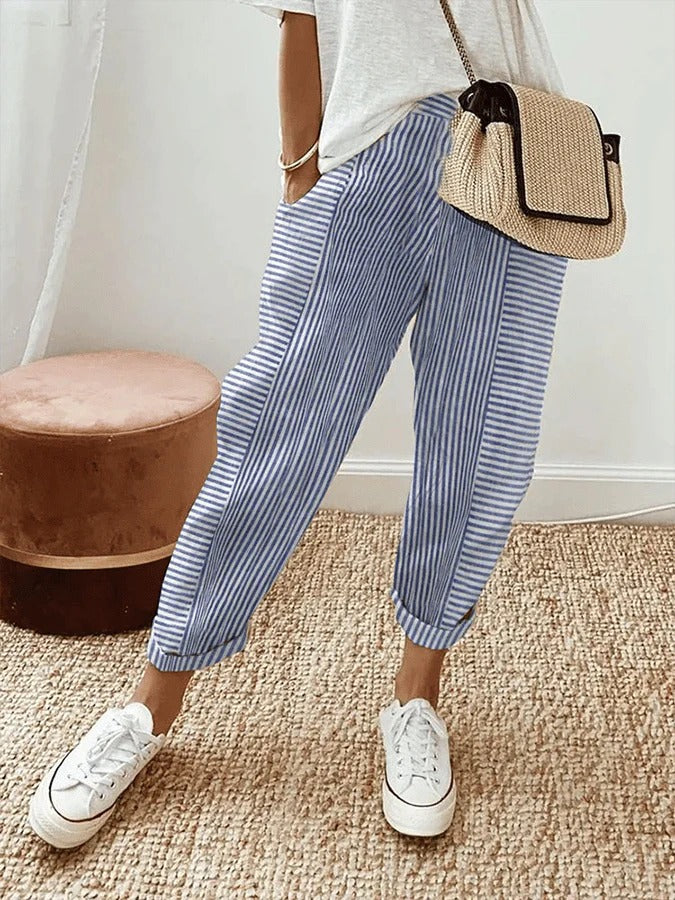 Rylie | Striped Cotton Pants