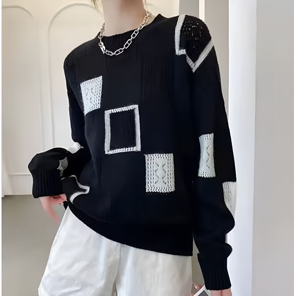 Naren™ | Moderne zachte patchwork trui