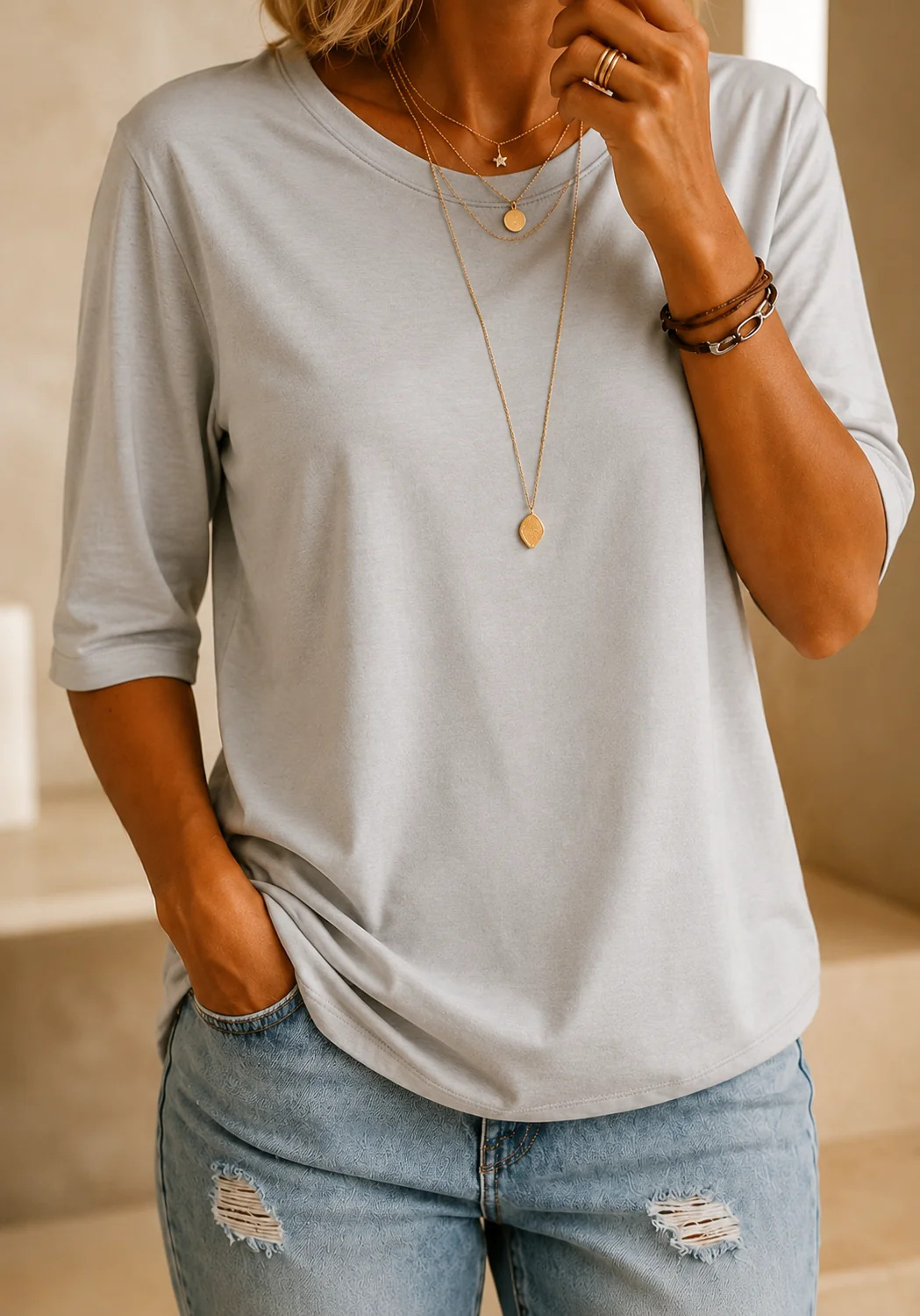 Maeve | Relaxed Everyday Half-Sleeve Tee