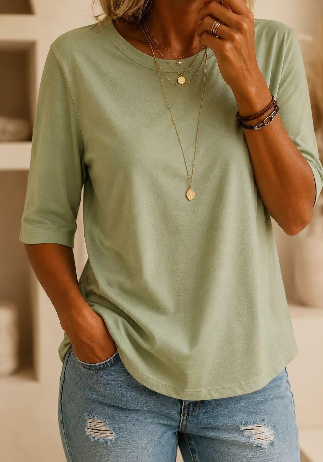 Maeve | Relaxed Everyday Half-Sleeve Tee