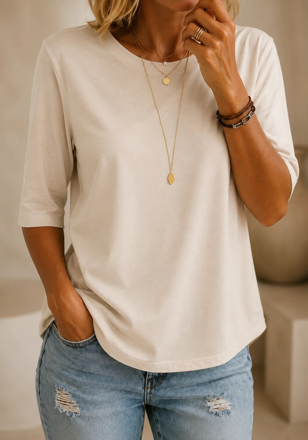 Maeve | Relaxed Everyday Half-Sleeve Tee