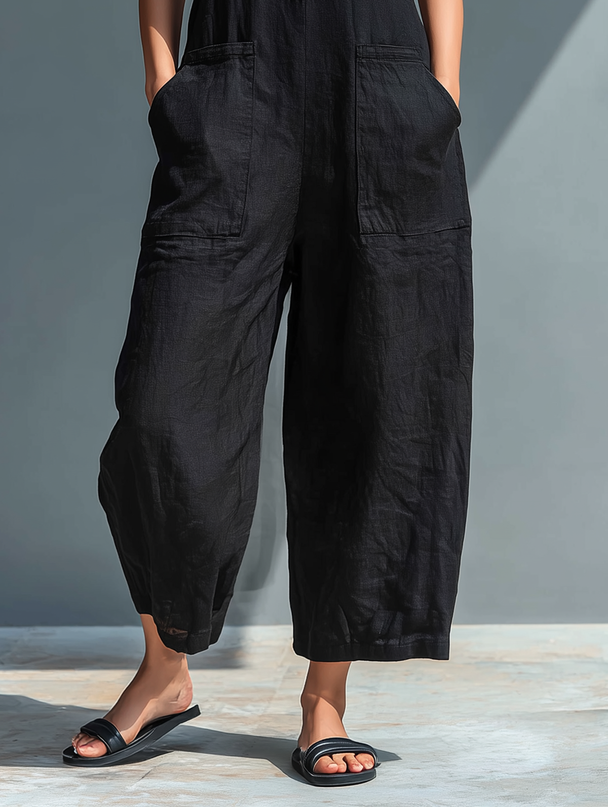 Barbara | Minimalist Stand-Collar Sleeveless Jumpsuit