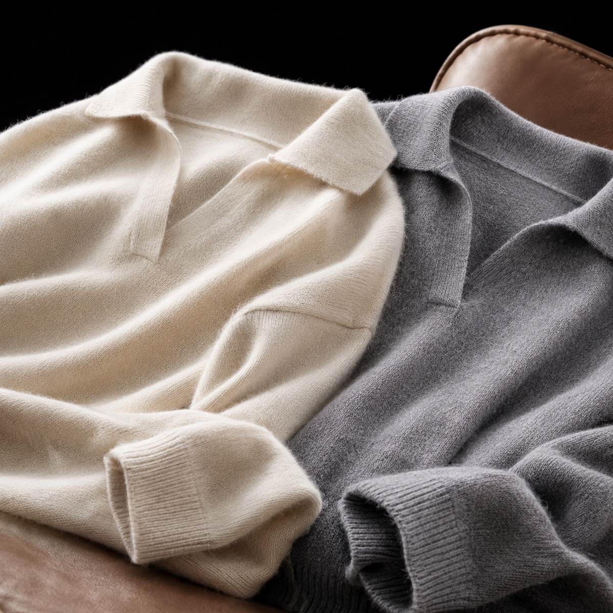Lucienne | Gebreide set met polokraag en broek