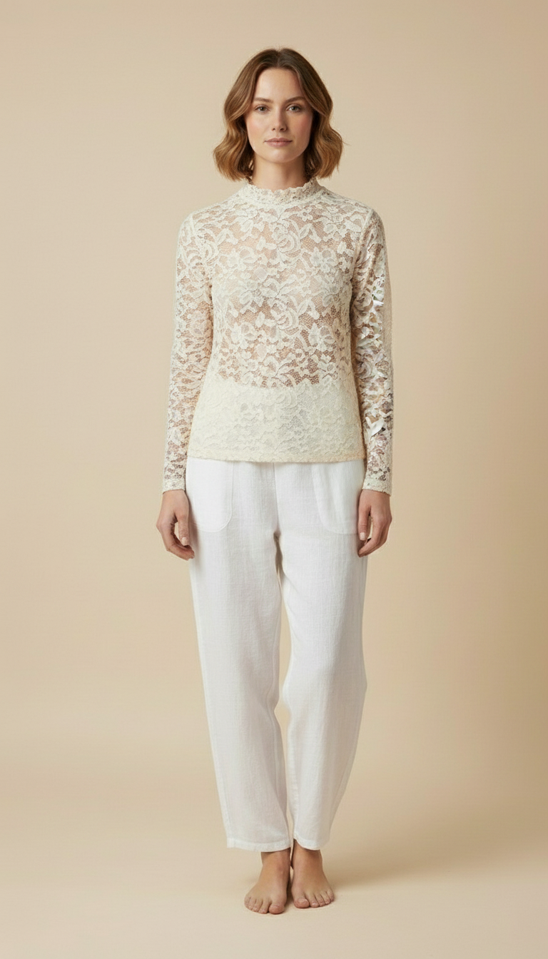 Amaris™ Sheer Embroidered Lace Top