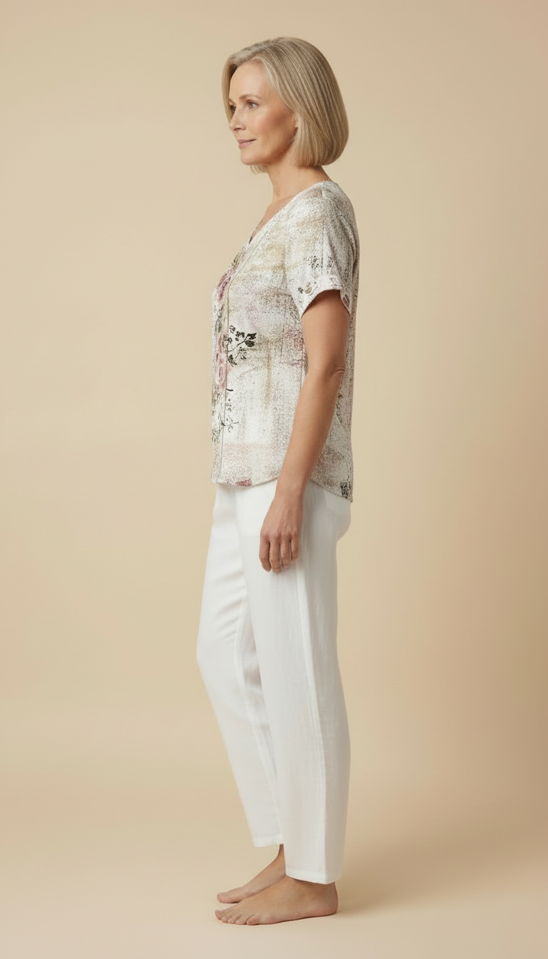 Natalia™ - Vintage T-shirt With Floral Design