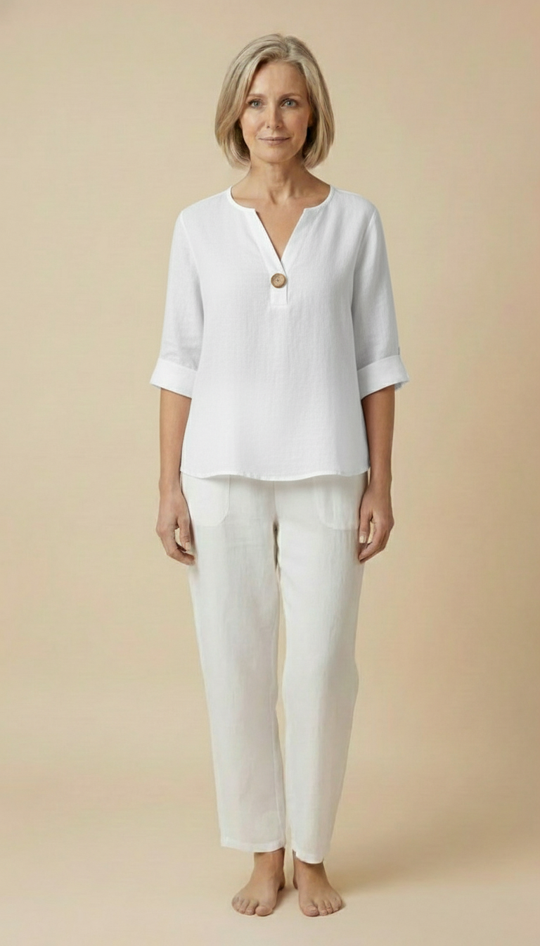 Janelle™ - Casual V-neck Tummy-cover Blouse