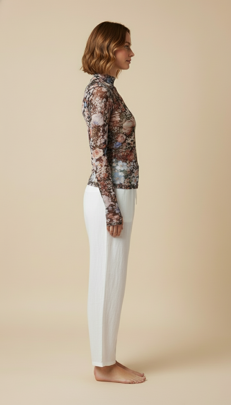 Ravena™ Printed Mesh Long-Sleeve Top