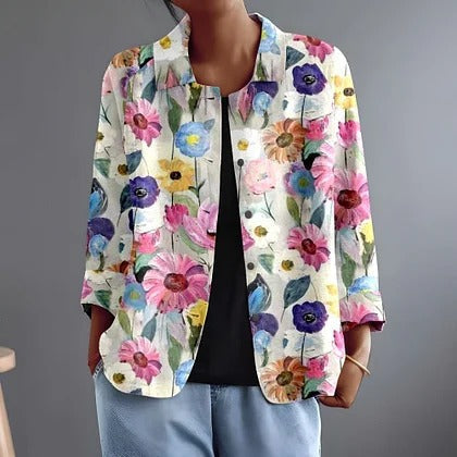Veda | Artistic Floral Print Blazer