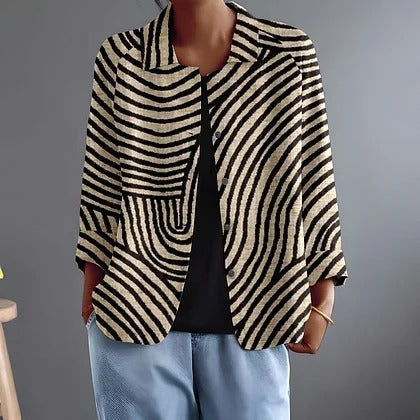 Roxy | Striped Open-Front Jacket