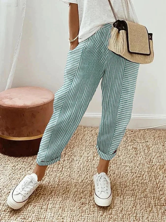 Rylie | Striped Cotton Pants