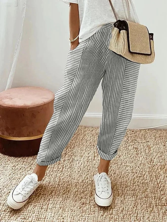 Rylie | Striped Cotton Pants
