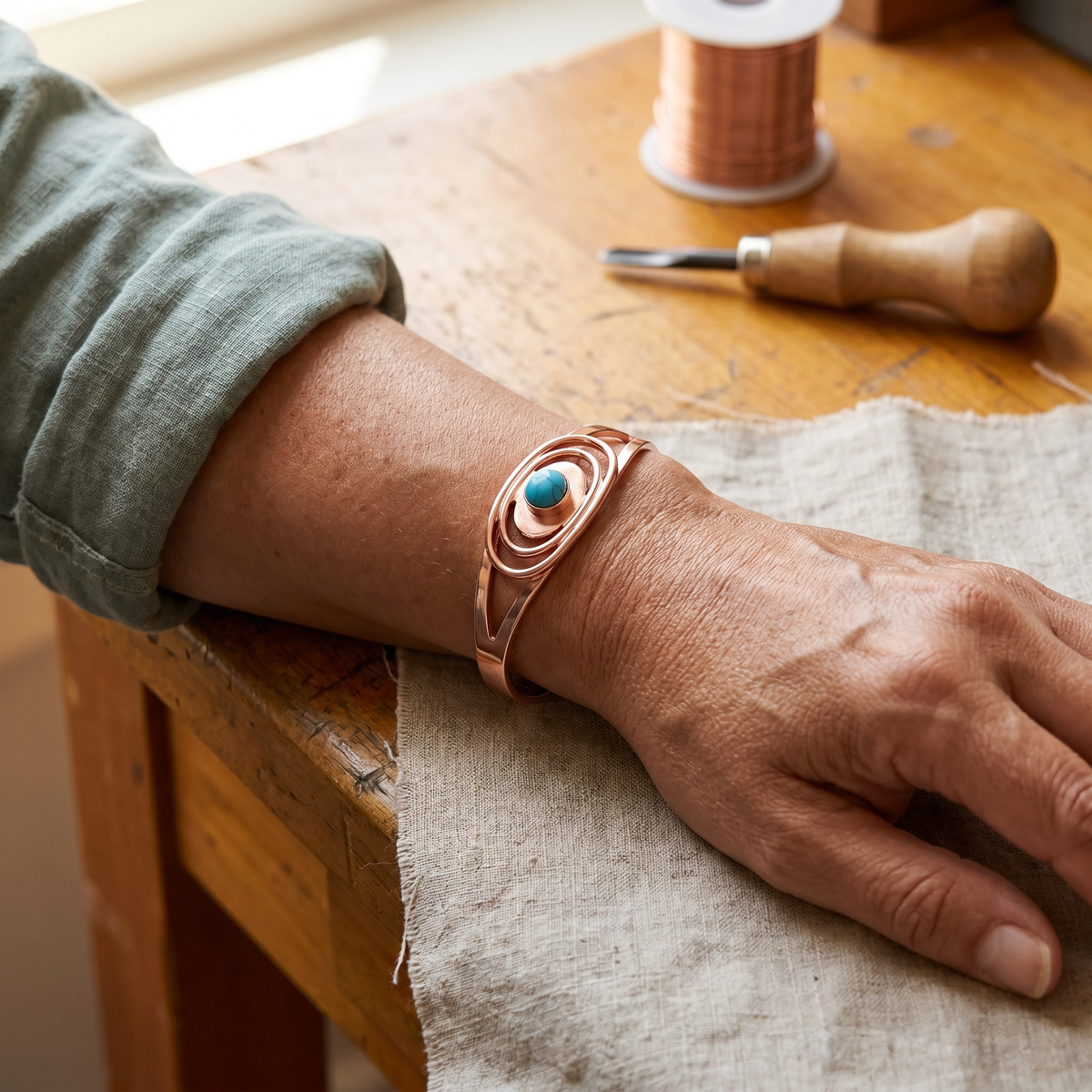Sedge | Copper & Turquoise Bracelet