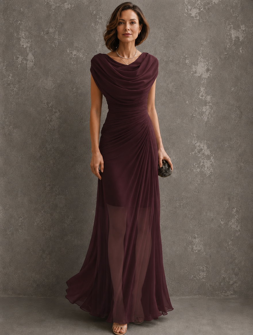 Jilliann | Gedrapeerde maxi-jurk