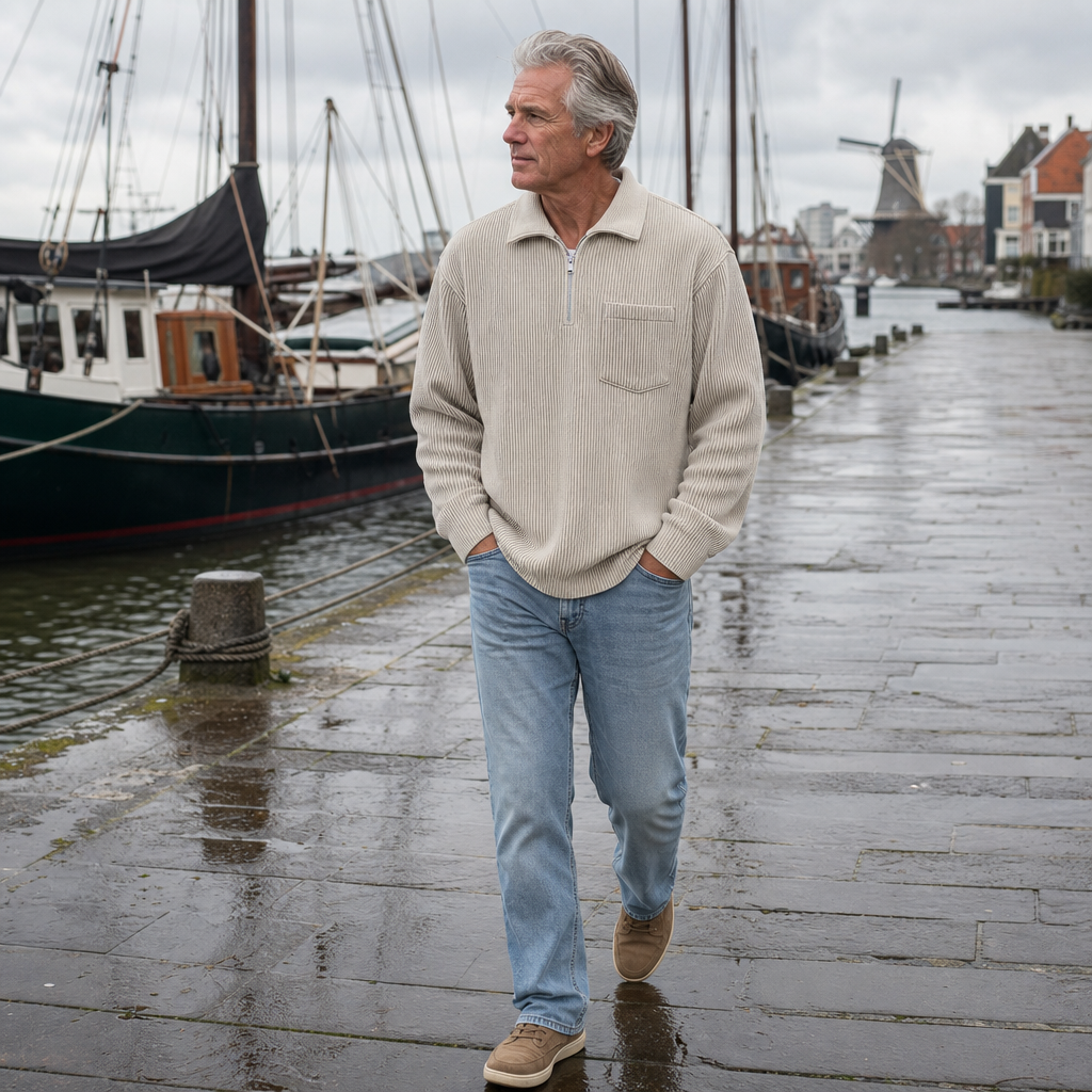 Toon | Trui met halve rits en borstzak