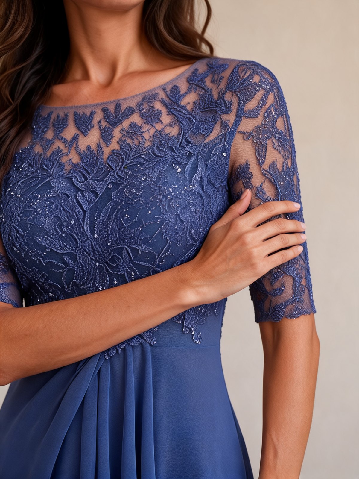 Abella lace and chiffon dress