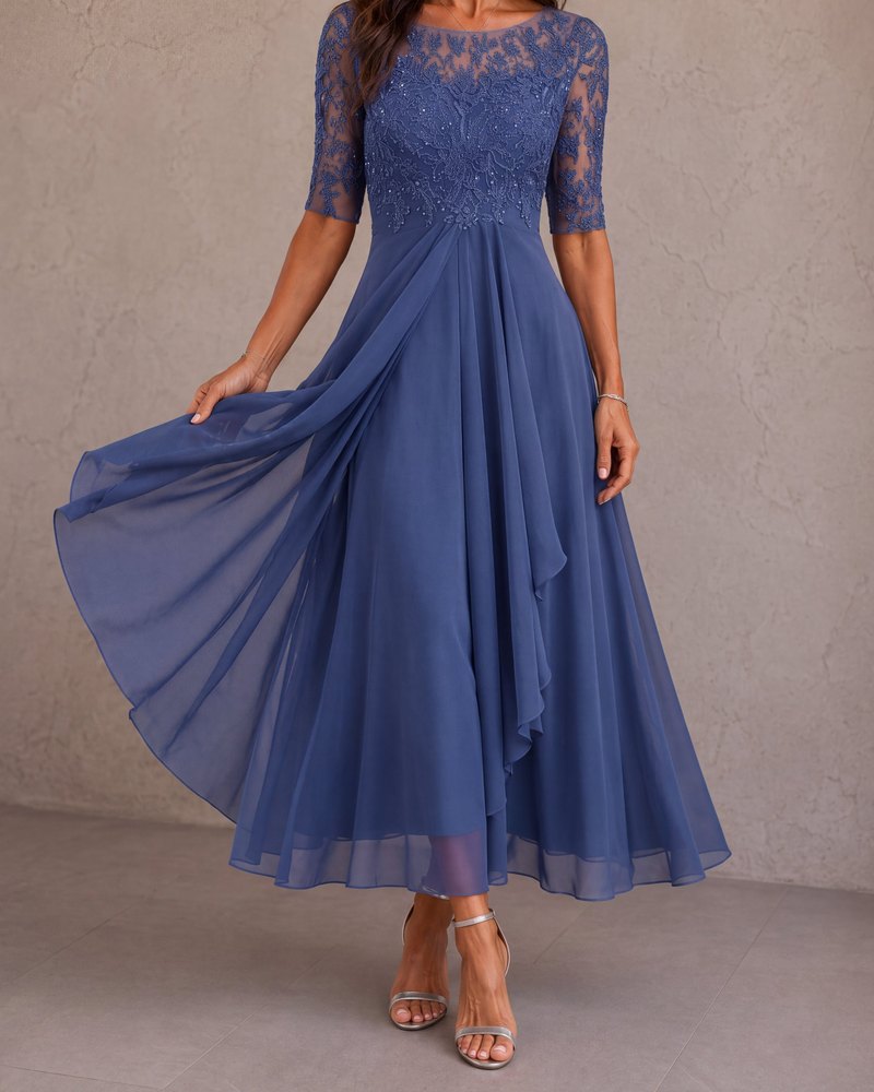Abella lace and chiffon dress