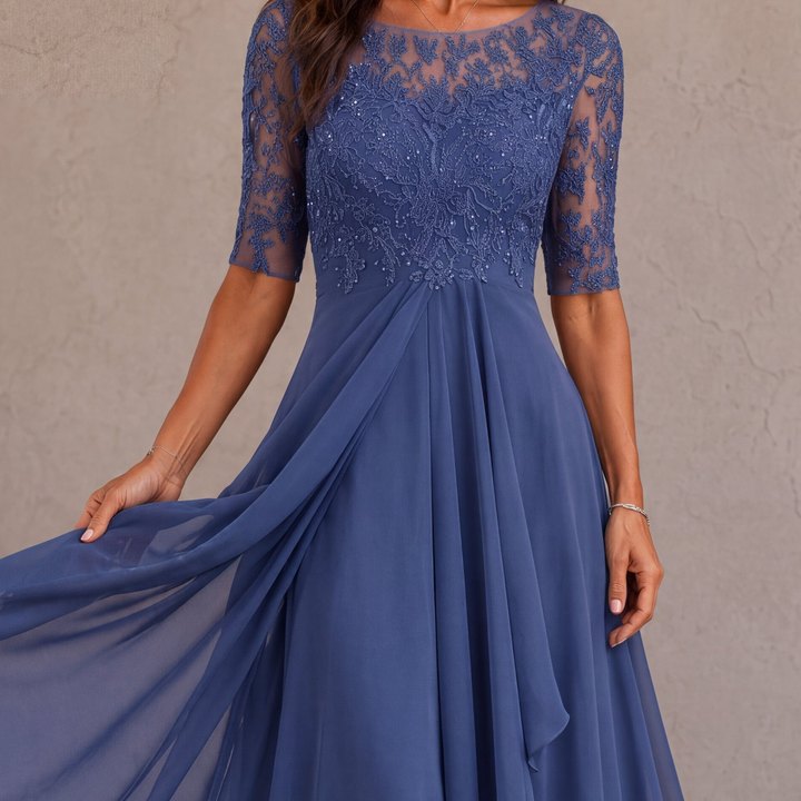 Abella lace and chiffon dress