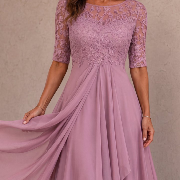 Abella lace and chiffon dress