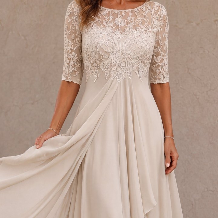 Abella lace and chiffon dress