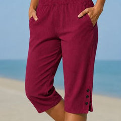 Eileen capri in Wine Red