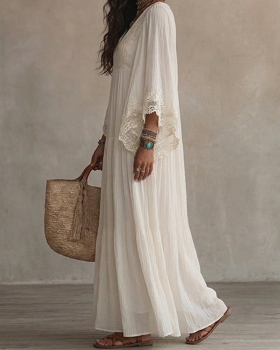 Side view of the Liora maxi dress