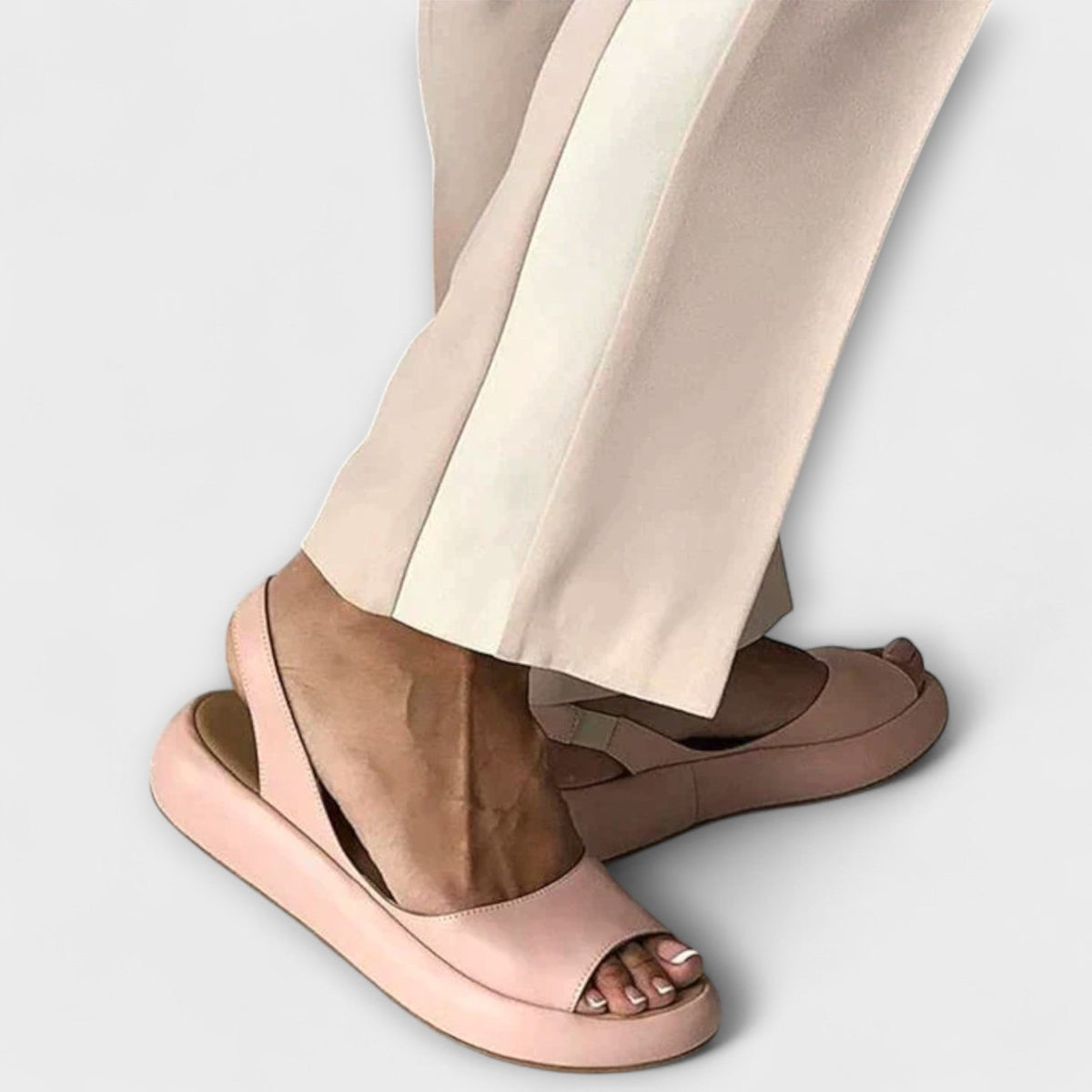 Edeltrud - Pink Block Heel Sandals