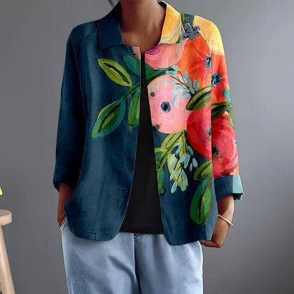 Melinda | Artistic Floral Print Jacket