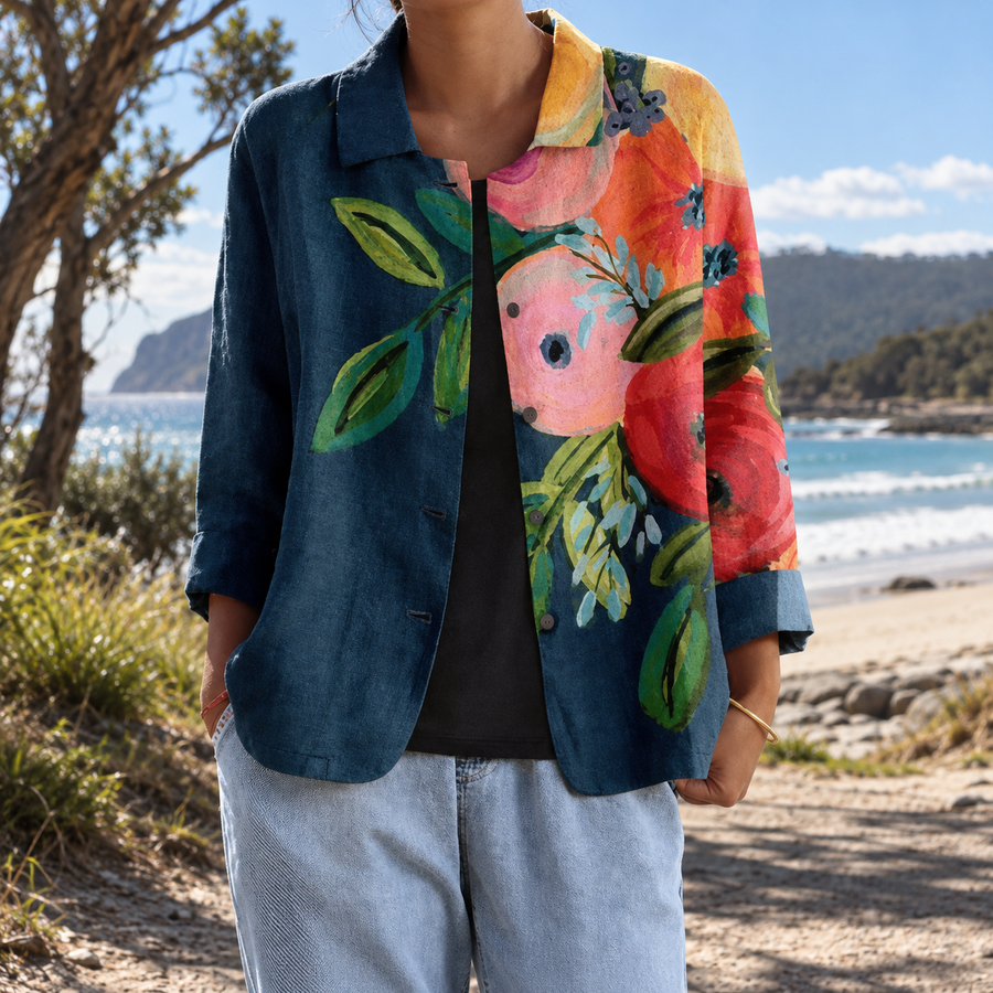 Melinda | Artistic Floral Print Jacket