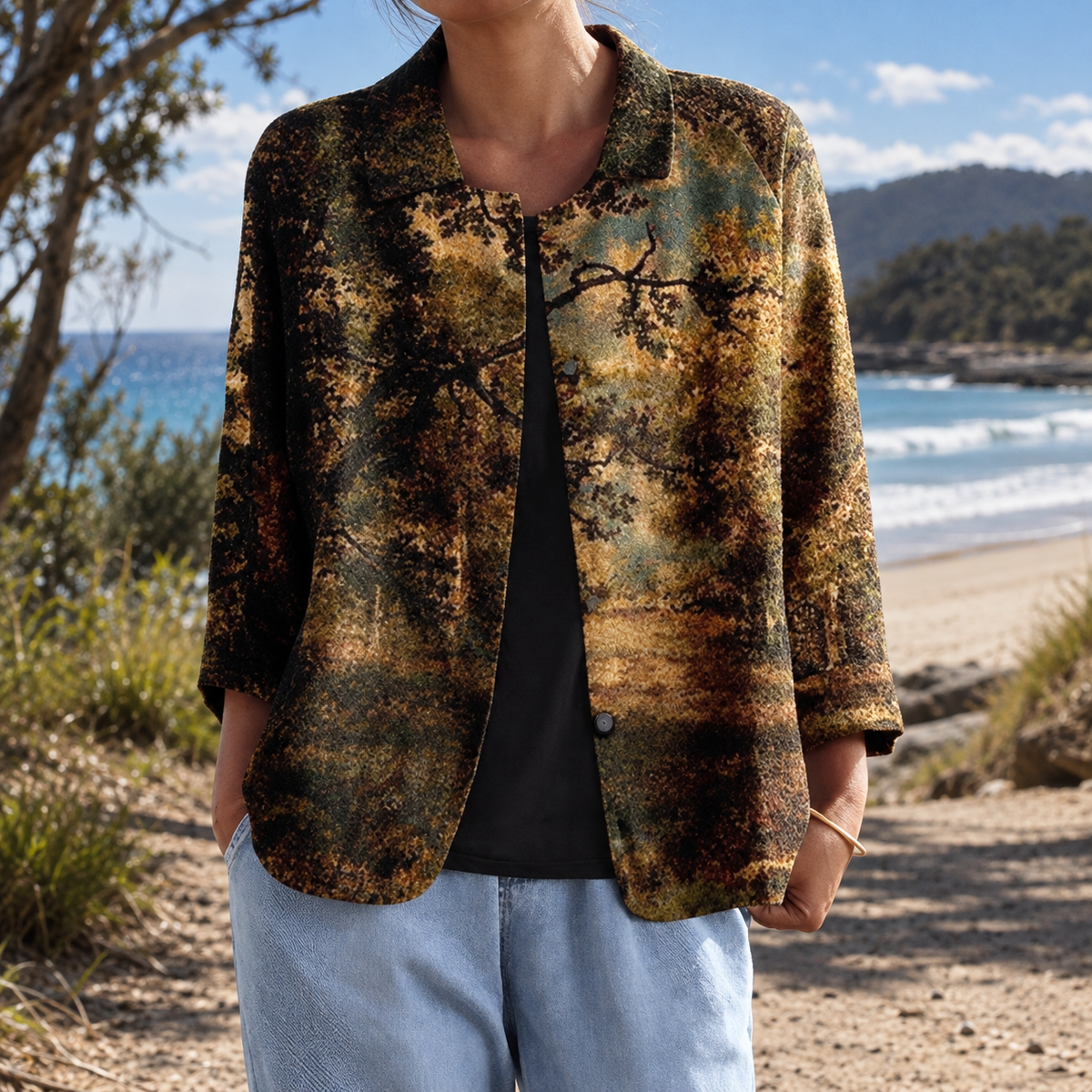 Marlee | Stylish Open-Front Art Jacket