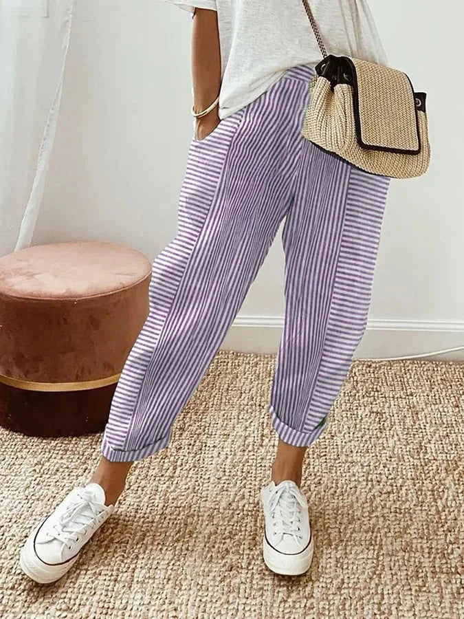 Rylie | Striped Cotton Pants