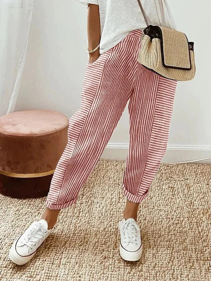Rylie | Striped Cotton Pants