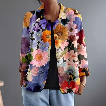 Danette | Floral Open-Front Jacket